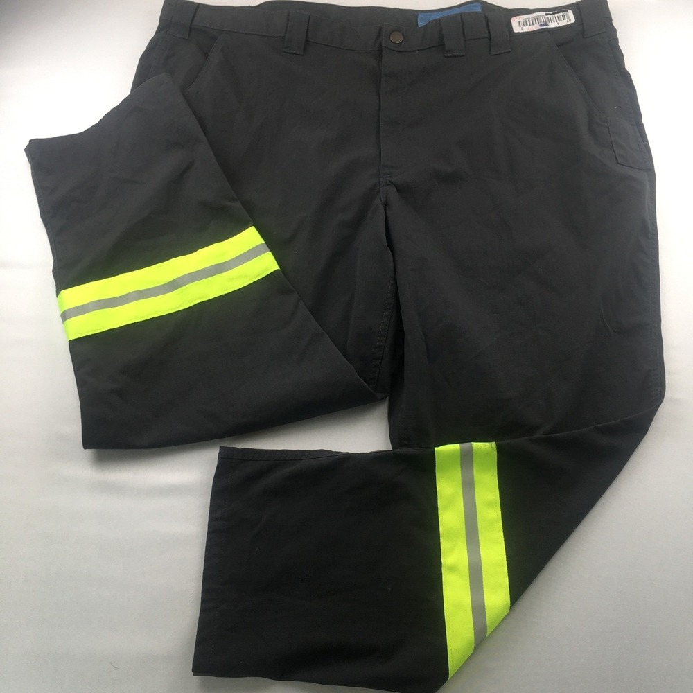 Cintas Work Pants Men 48x30 Black High Visibility Reflective Ripstop 45782-33